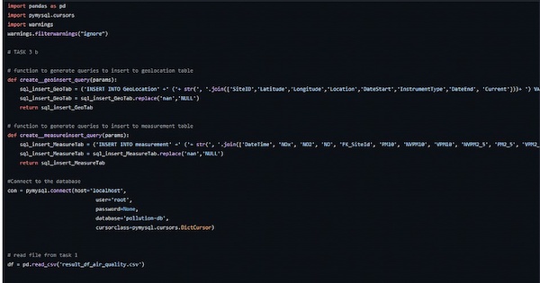 Populate file of python