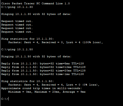 Deny ping and permit ping