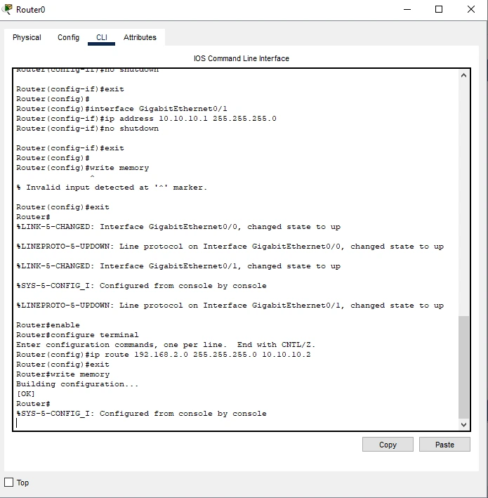 Configuring Static Routing on Router1 Configuring Static Routing on Router1