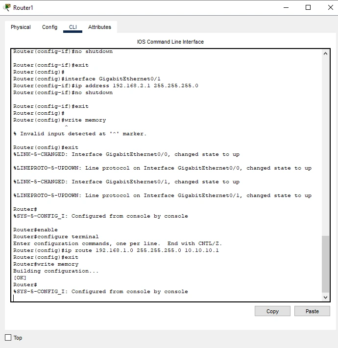 Configuring Static Routing on Router2 Configuring Static Routing on Router2