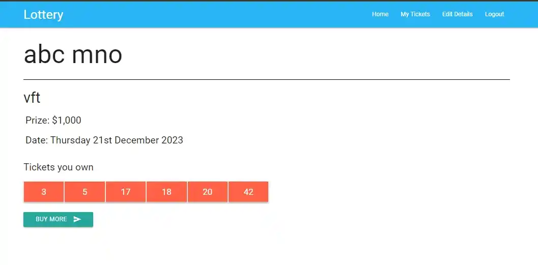 My ticket page