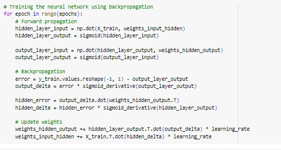 Performing backpropagation training