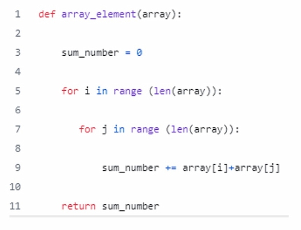 O(n²) code snip